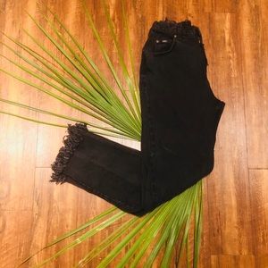 Lee custom shredded jeans